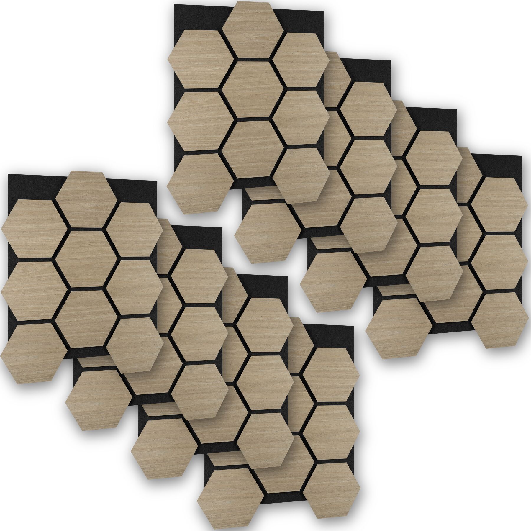 Tectake 8 paneles de pared, mdf absorbente, 76x62x1,8 cm, roble oscuro