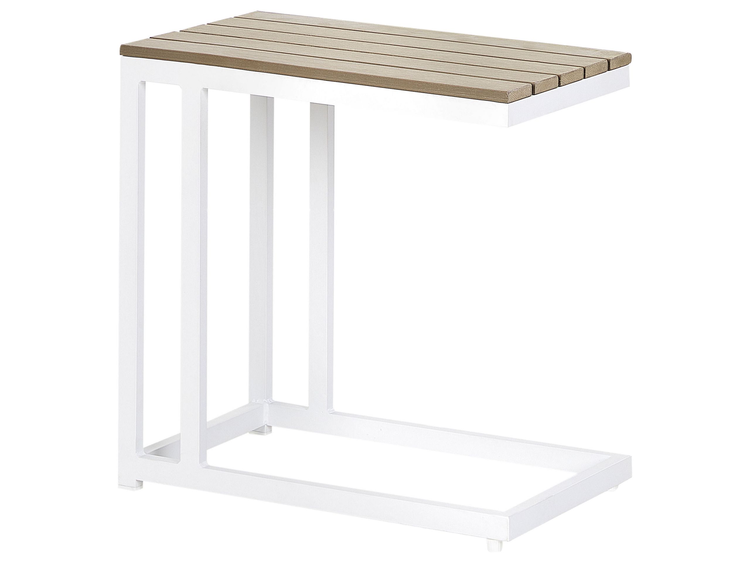 Mesa auxiliar de jardín messina 60 cm 35 cm blanco