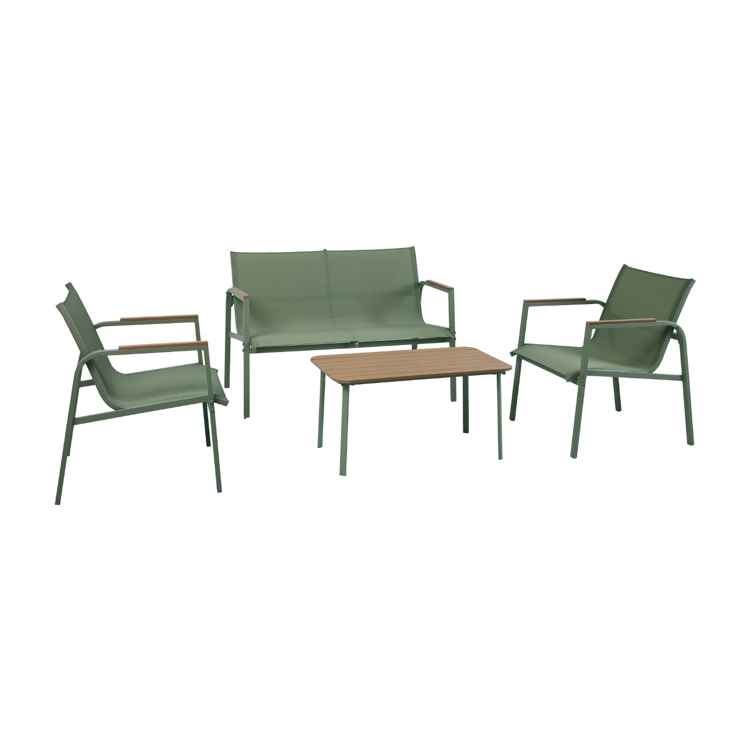 Conjunto de jardín Verna con sofá de 2 plazas 2 sillones y mesa 7house