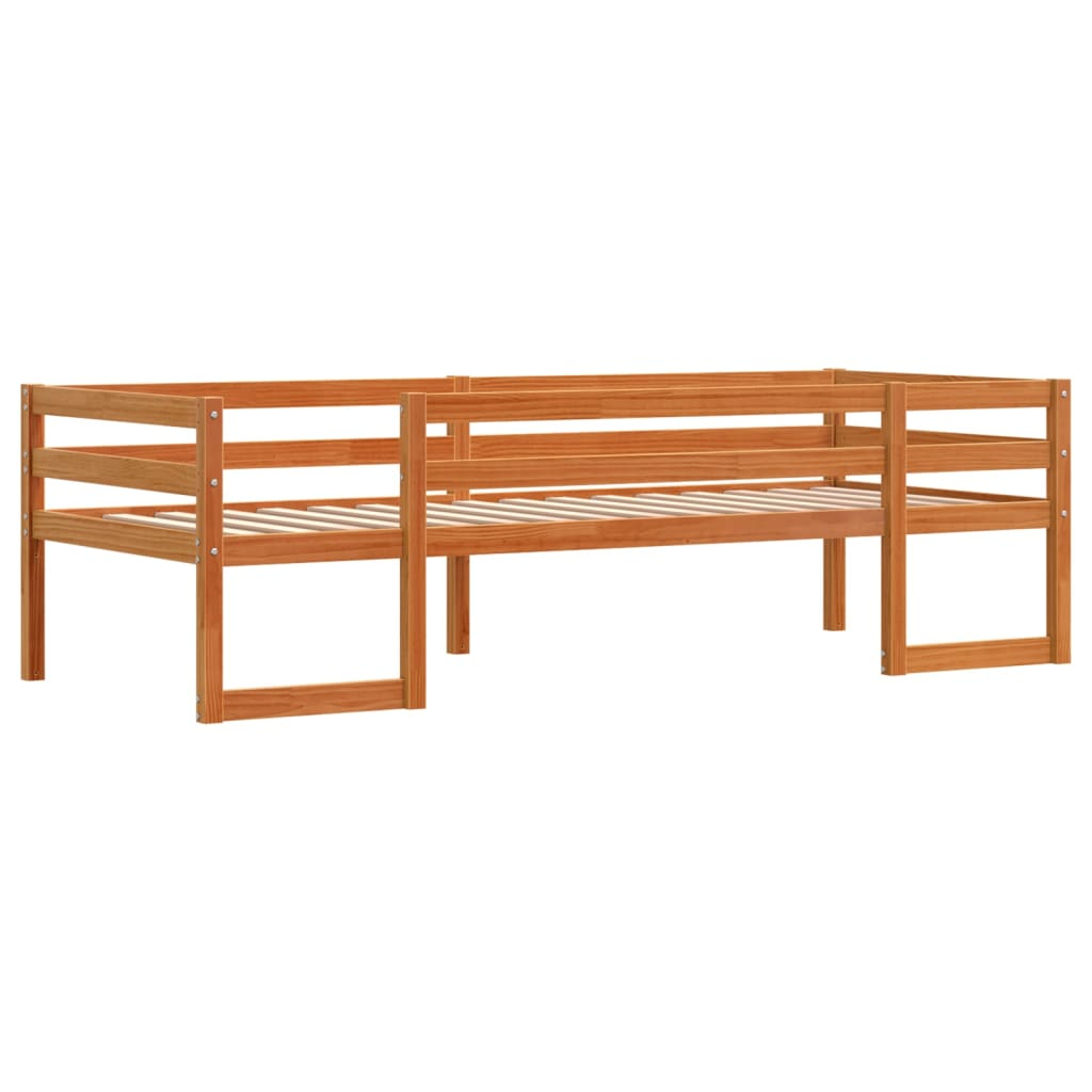 vidaXL estructura de cama para niños madera de pino marrón 90x190 cm