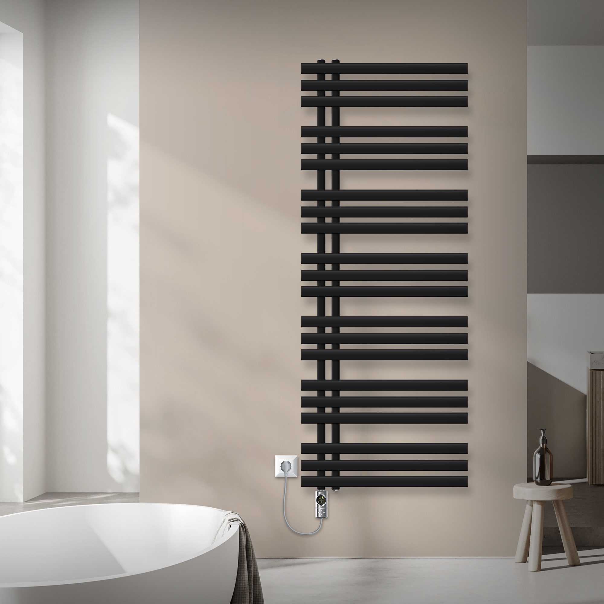 Radiador de hierro em radiador toallero radiador de baño negro 600x1600 mm