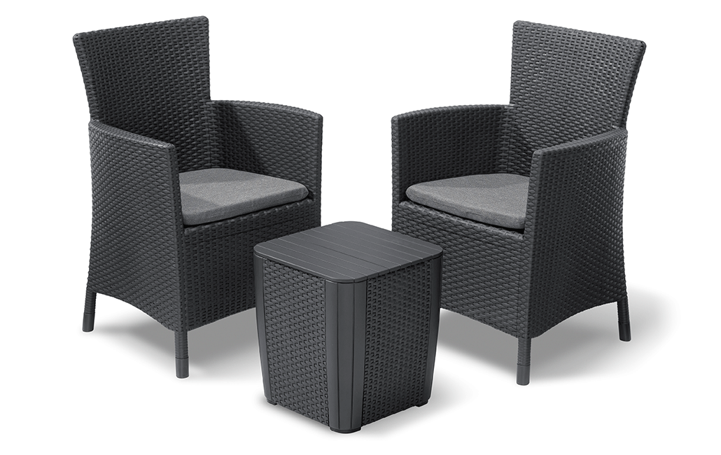Conjunto de exterior de sillas y mesa iowa de keter - gris