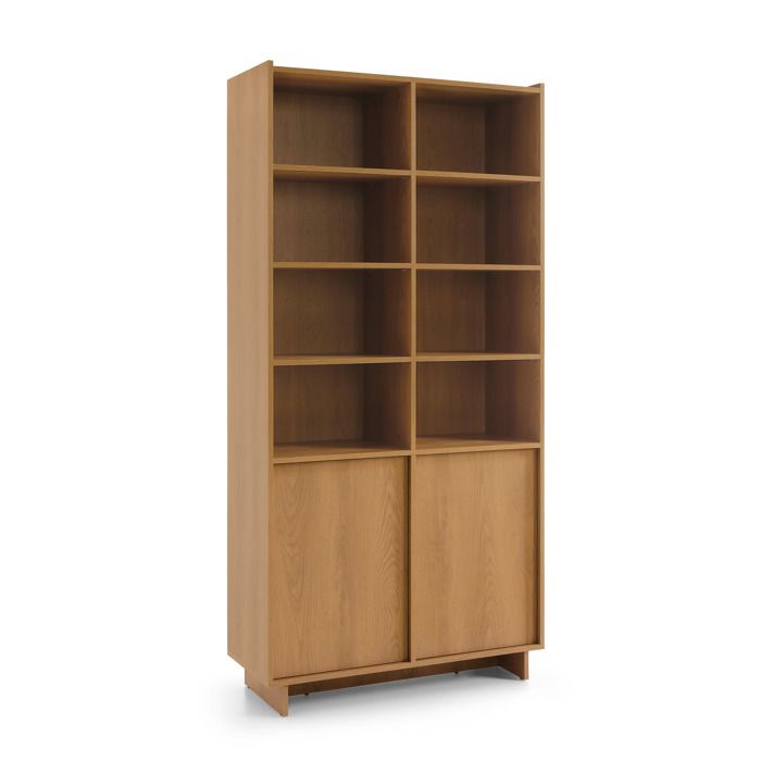 Biblioteca - 98 x 201 x 39 cm - roble caramelo - fachada sin tiradores - pa