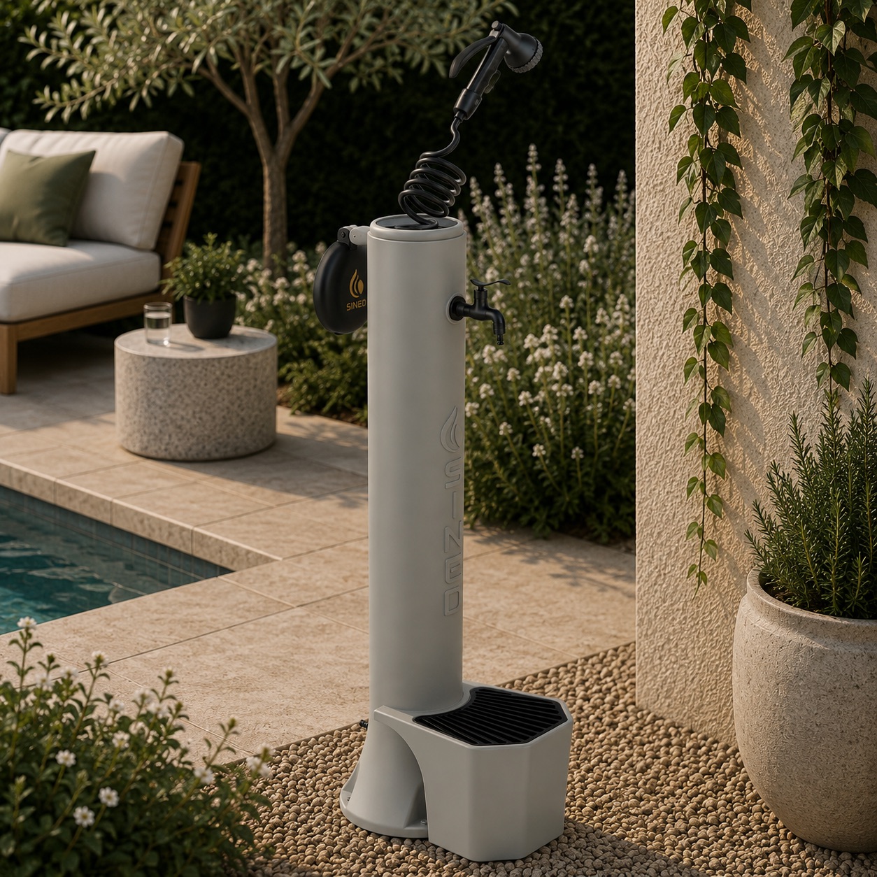 Fuente con cubo y pistola sined triton pro tortora manguera larga 75m