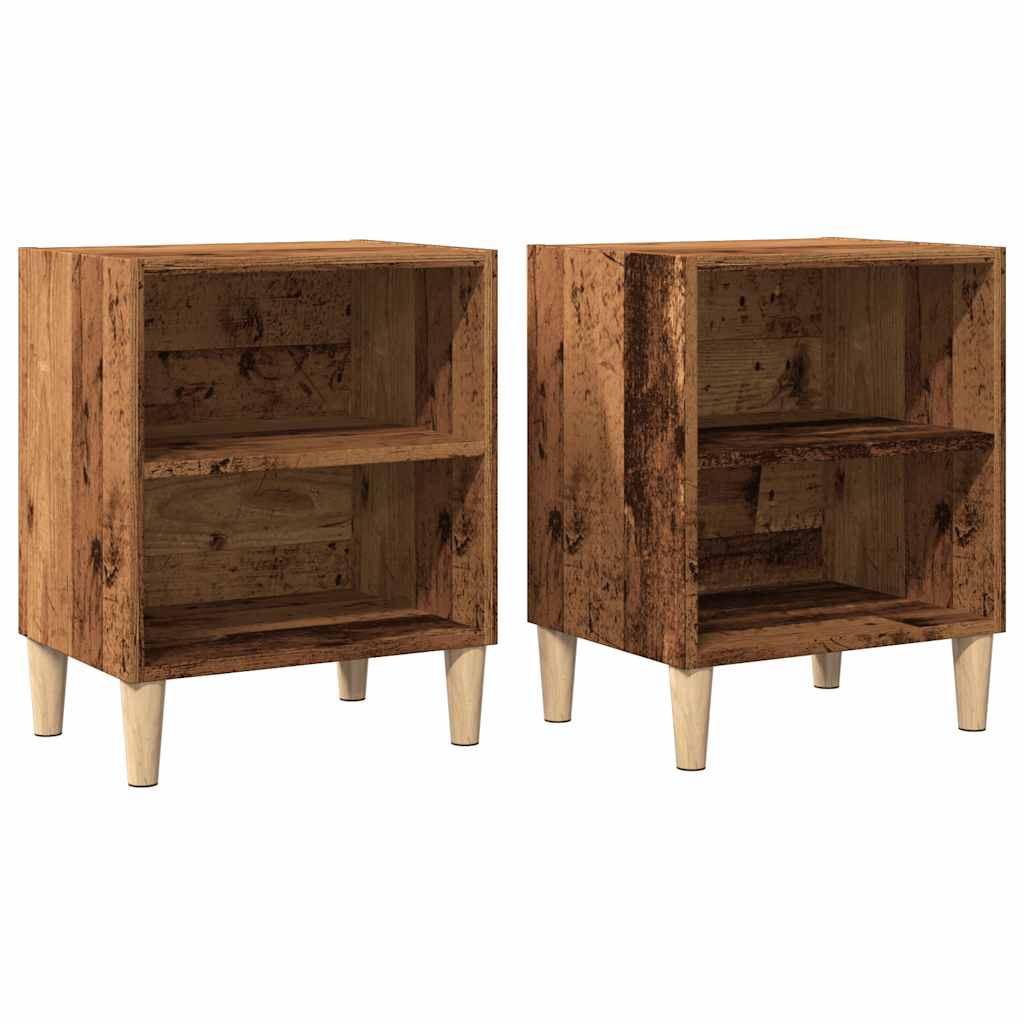 Casa lúmina - set de 2 mesita de noche madera madeira 40 x 30 x 50 cm