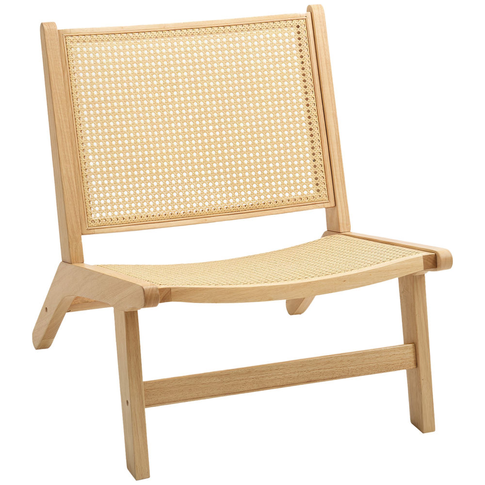 Sillón de salón 64x70x74 cm madera de caucho color marrón Homcom