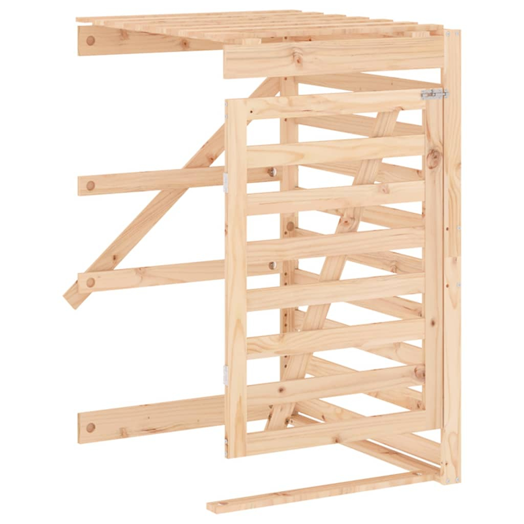 vidaXL extensión para cobertizo de cubos de basura madera maciza pino