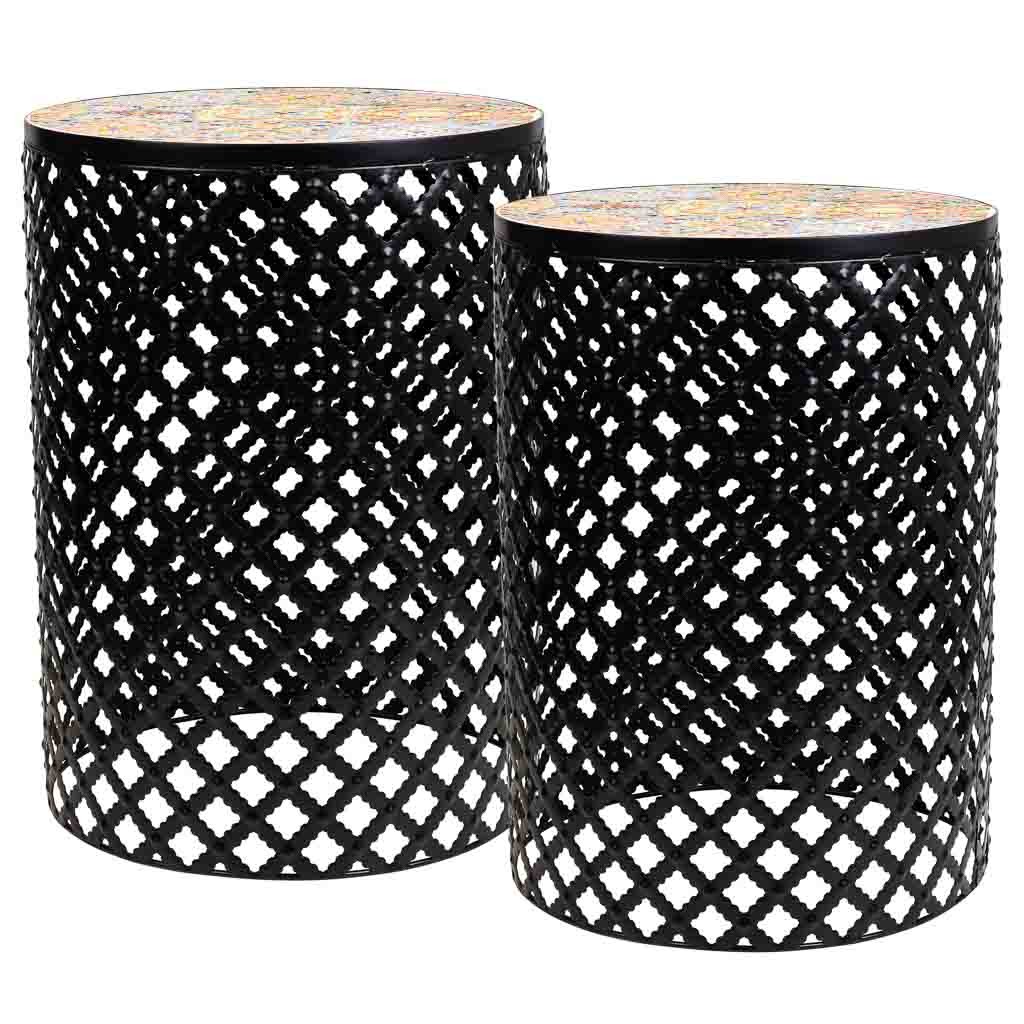 Set 2 soportes de mosaico y metal negros
