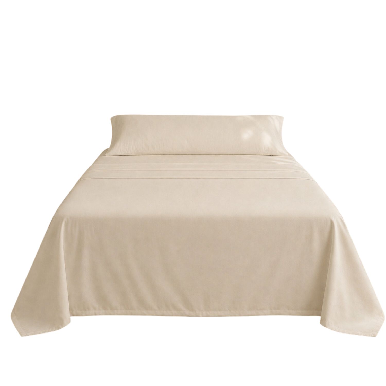 Juego de sábanas beige cama 150cm 144 hilos donegal collections
