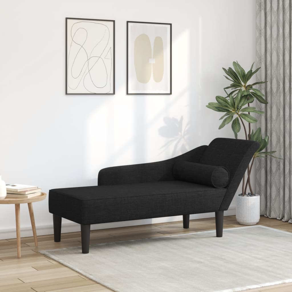 Sofá diván con cojines tela negro oif786979