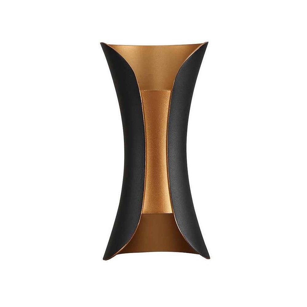 Aplique barredor de pared 10w 4000k dickens negro/oro 950lm 20x10x9 cm ip65