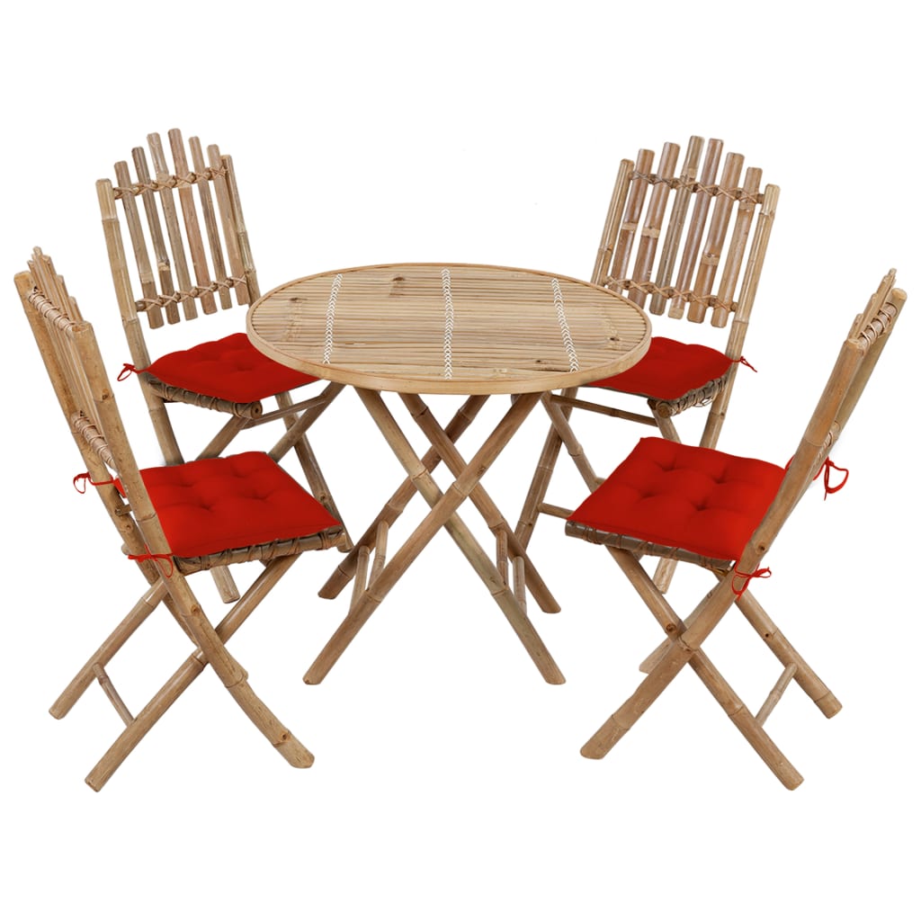 Muebles de comedor de exterior plegables de 5 piezas