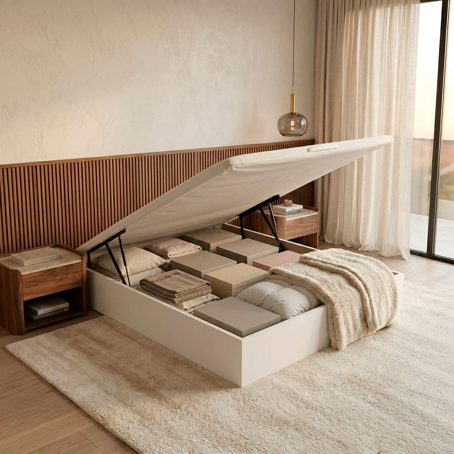 Canapé 150x190cm royal sleep space bed blanco montaje incluido