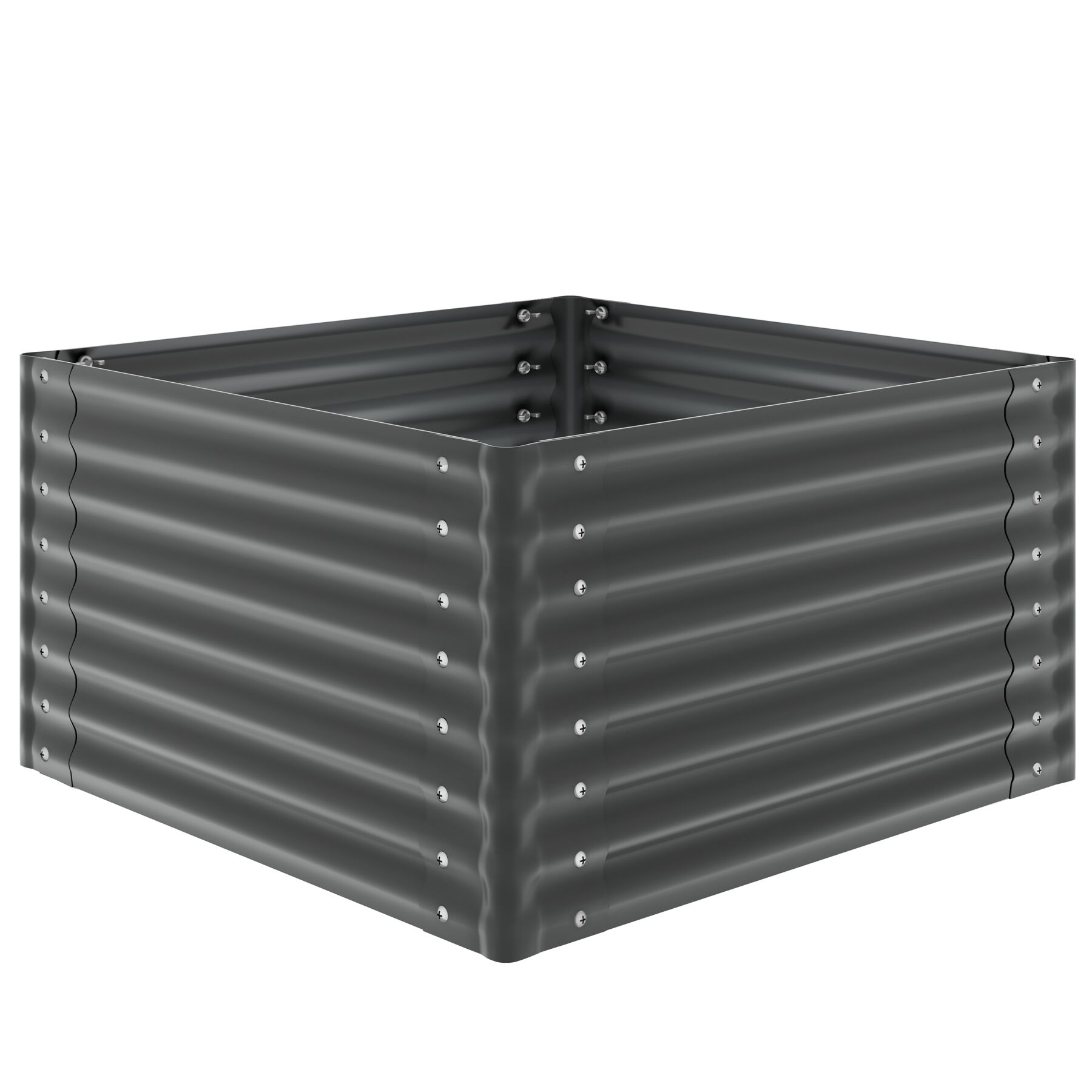 Tectake huerto elevado acero galvanizado, ergonómico, seguro, antracita