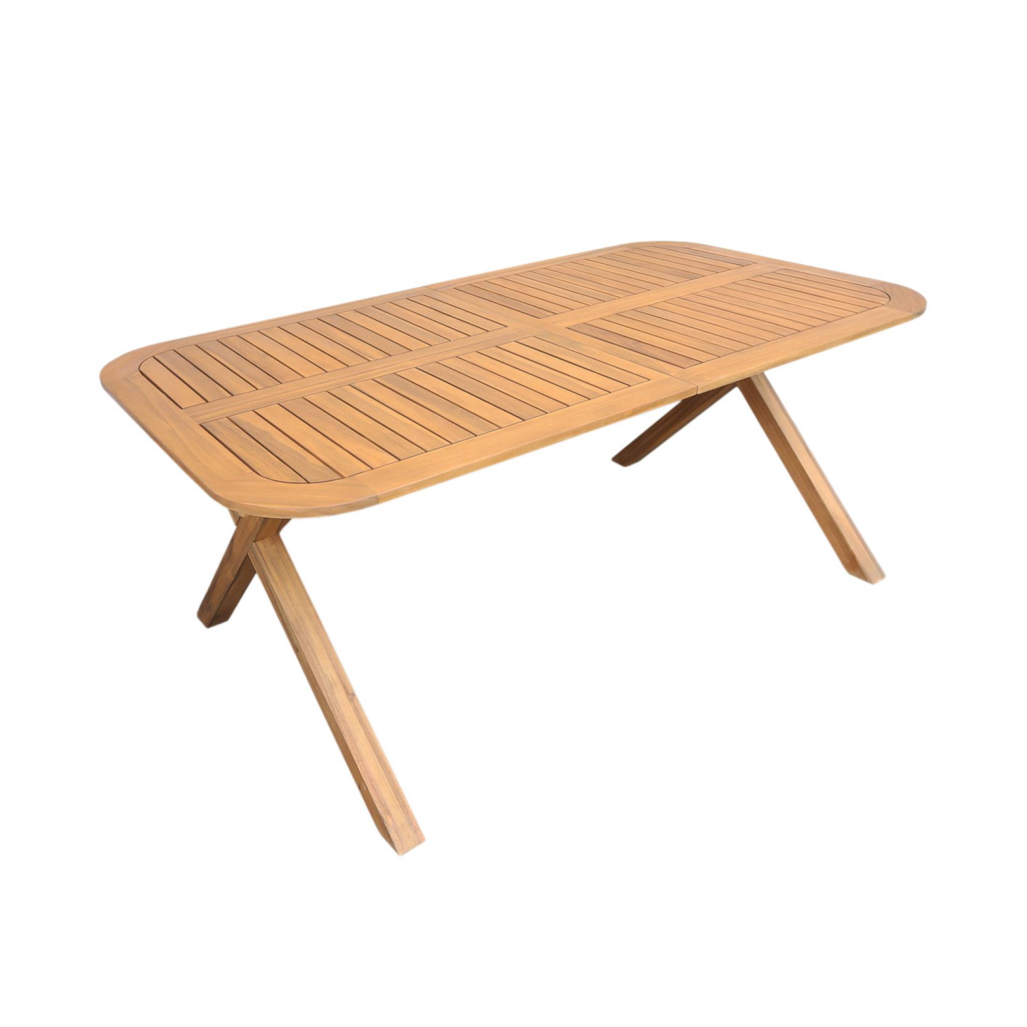 Mesa de jardín extensible de madera de acacia, 6-8 personas natural