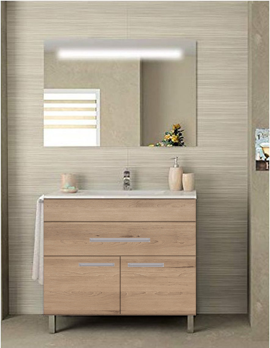 Mueble de incluye lavabo y espejo 60x45Cm Estepa | Brico Depôt