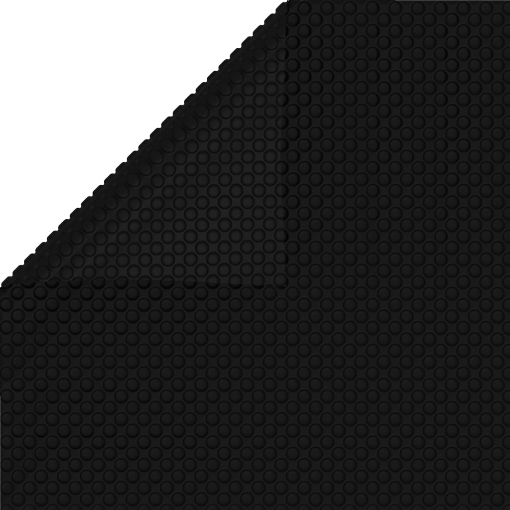 vidaXL cubierta solar de piscina pe rectangular flotante negro 10x5 m