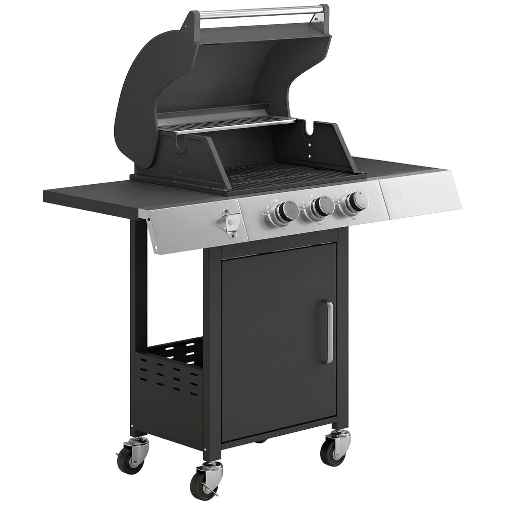 Barbacoa de ga 109x50x109 cm acero inoxidable, metal Outsunny