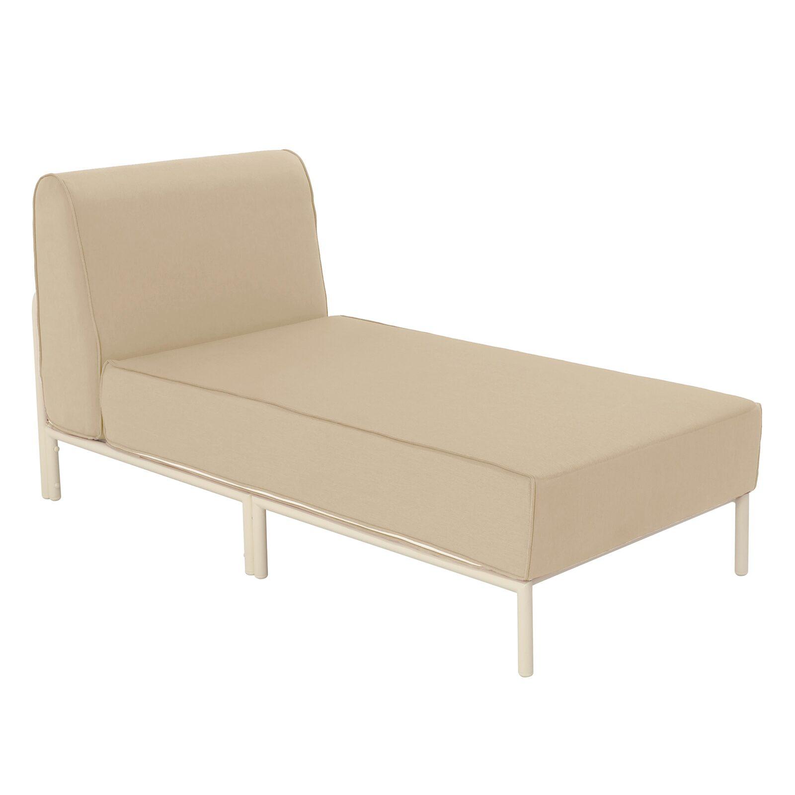Oviala - chaise longue para muebles de jardín modulares en tela beige