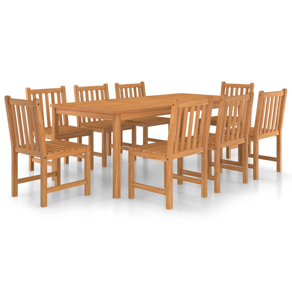 vidaXL conjunto de comedor de jardín de 9 piezas, 200 x 100 cm, madera