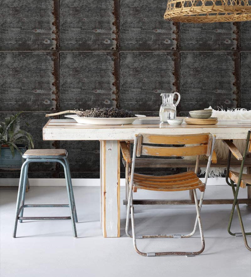 Papel pintado gaulan chapa metálica estilo industrial 5.33m²