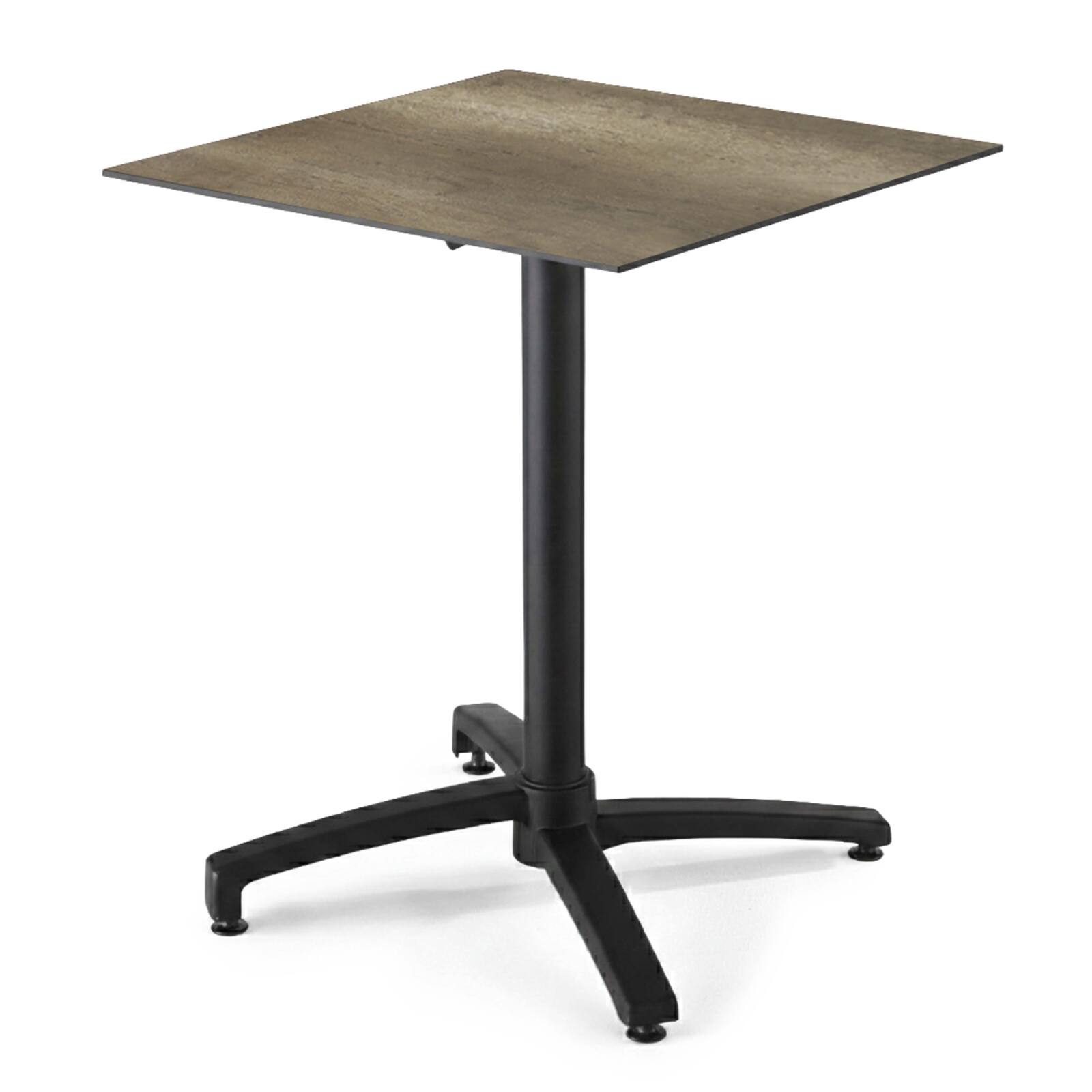 Oviala - mesa de patio abatible de 70 cm en laminado roble ahumado