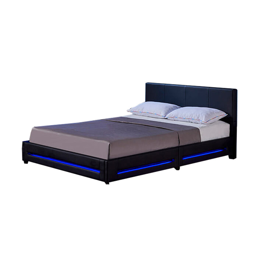 Cama LED asteroid con colchón - 140 x 200 cm negro