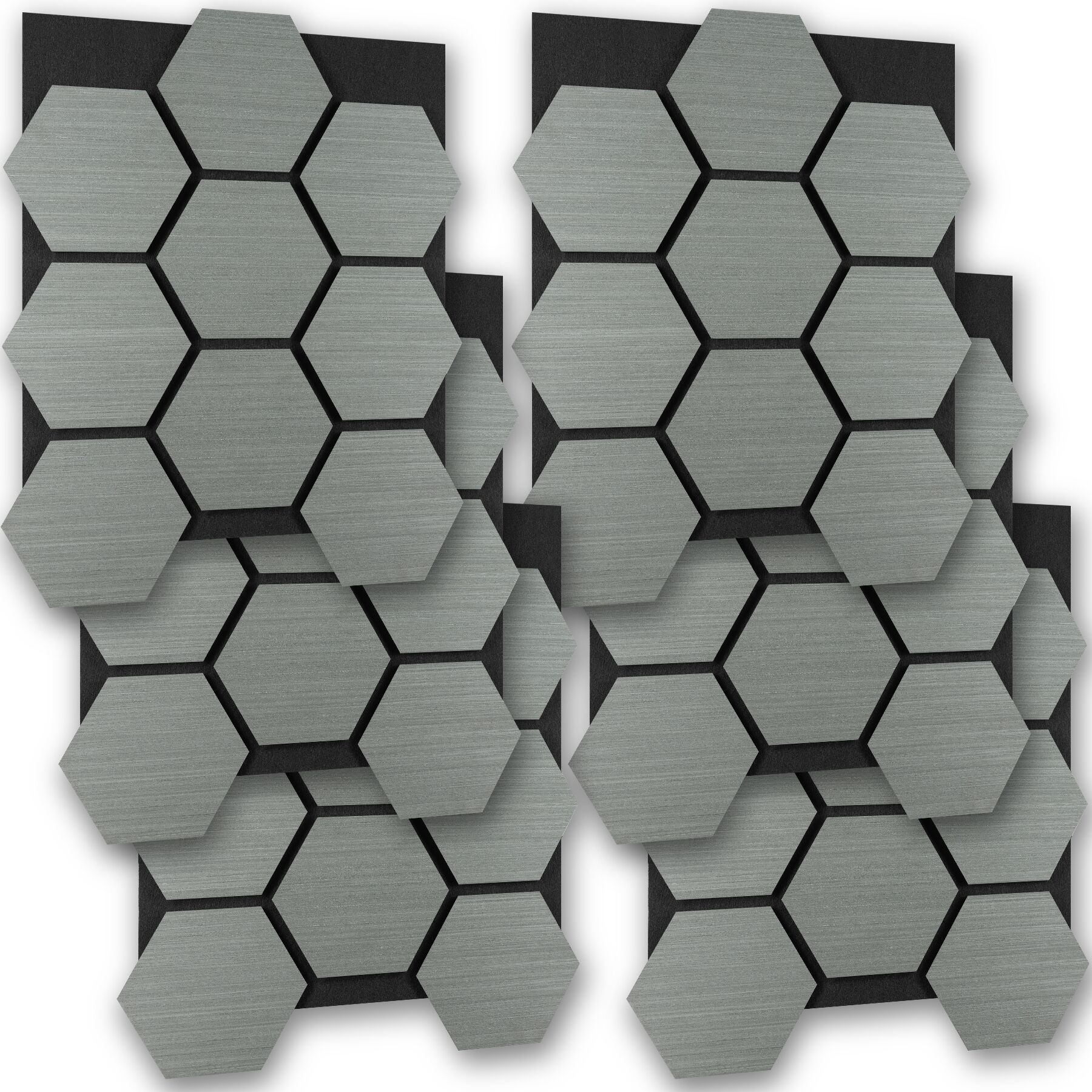 Tectake 6 paneles de pared, mdf absorbente, 76x62x1,8 cm, roble gris claro