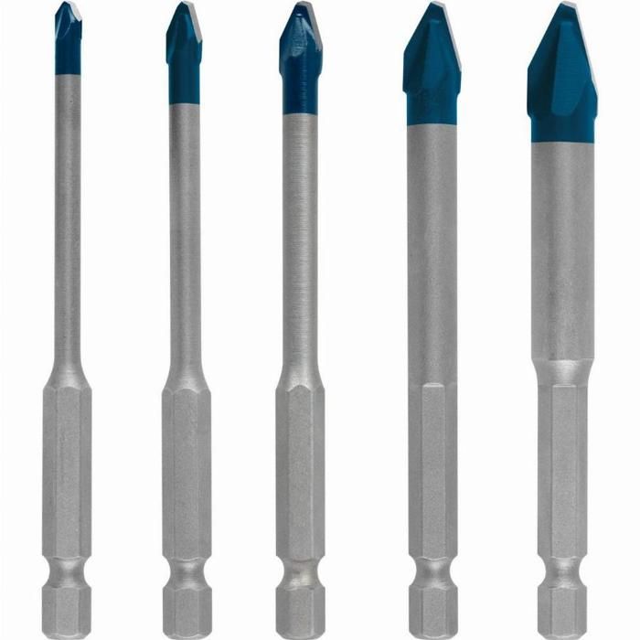 Broca cerámica dura hex-9 expert Bosch ø 4/5/6/8/10 mm - 5 piezas - 2608900