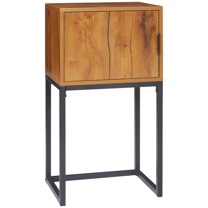 Mueble recibidor industrial con armario natural 76x40x30cm