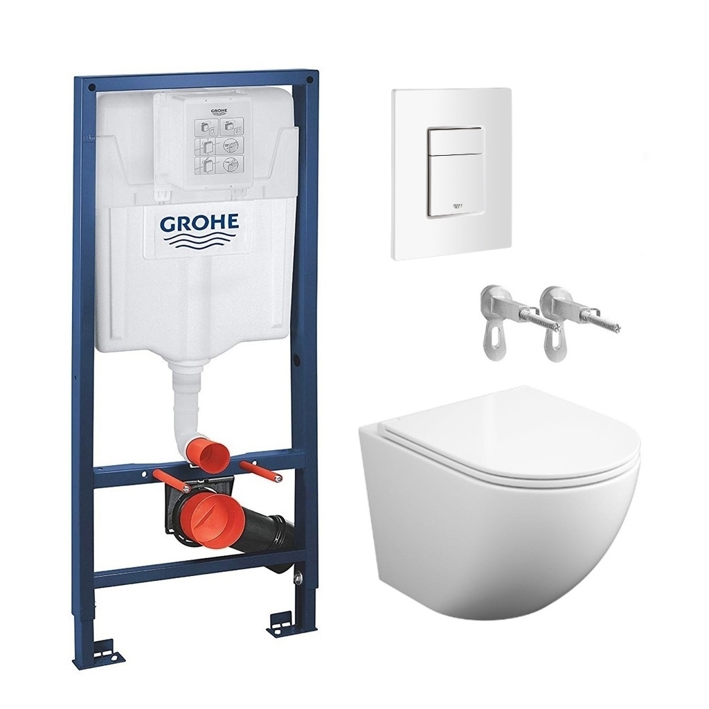 Pack grohe rapid sl + wc round smart 52 tornado + pulsador blanco alpino