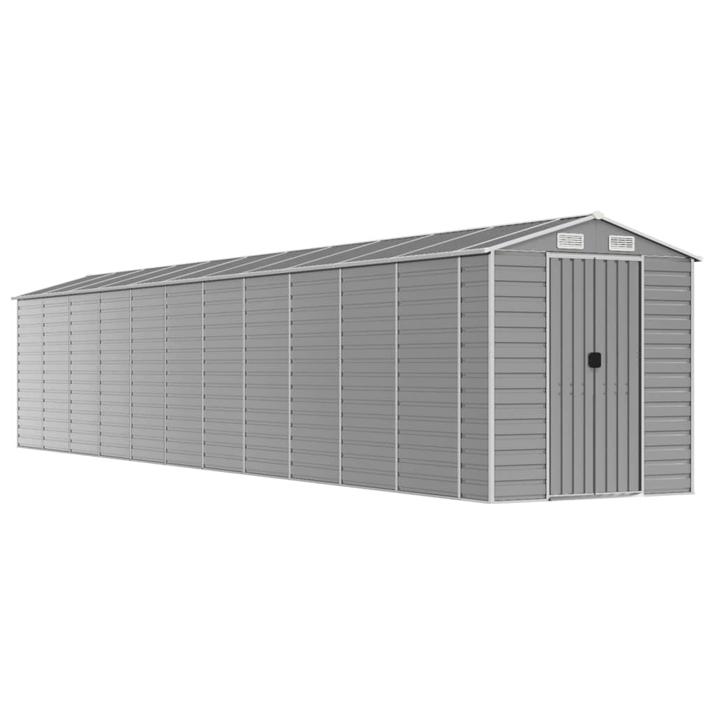 vidaXL caseta de jardín gris claro 191x980x198 cm acero galvanizado