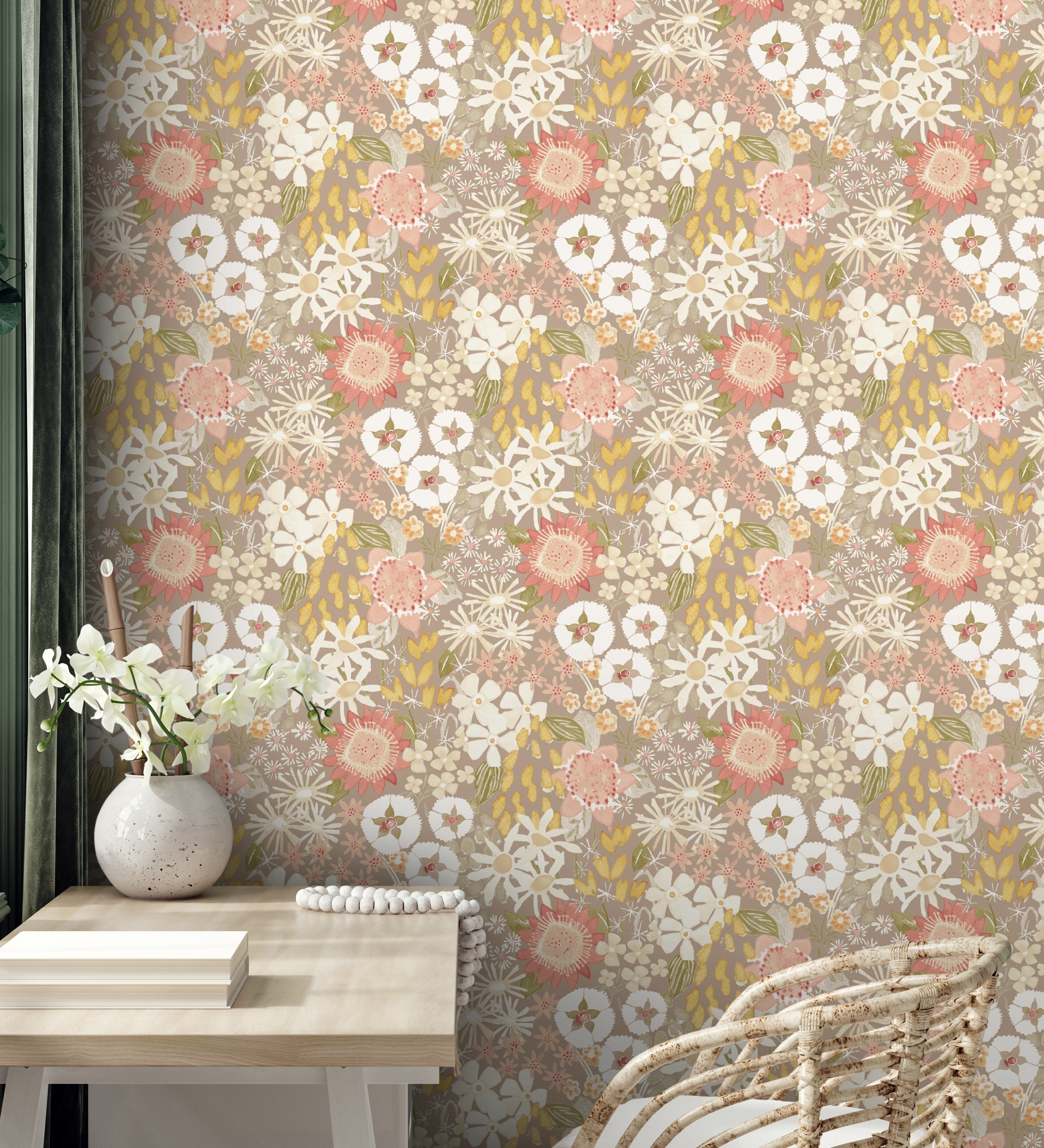 Papel pintado gaulan jardín de flores topo estilo 5.23m²