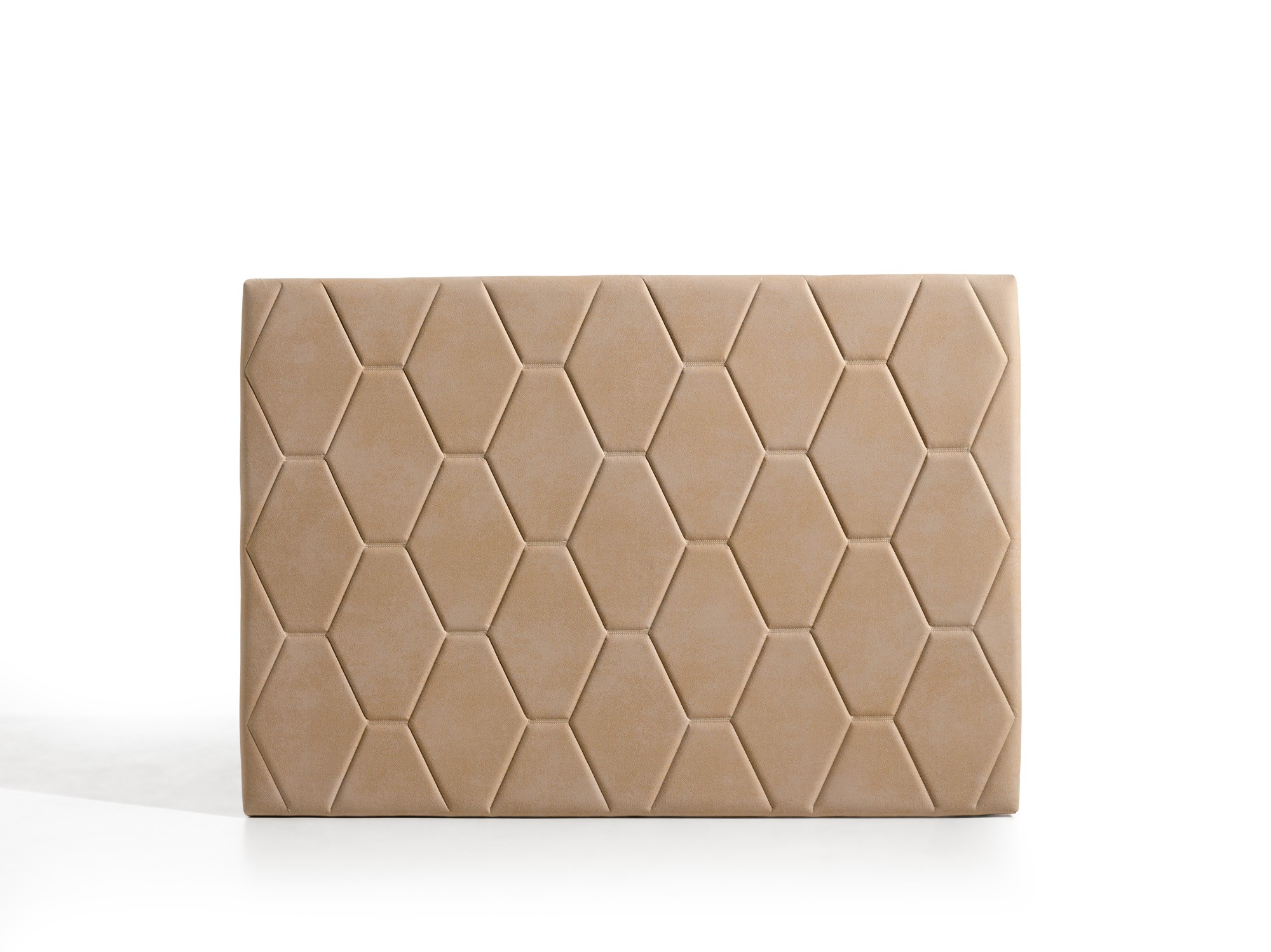 Cabecero ágata para cama de 110 de tela camel 115x115x8. Matris