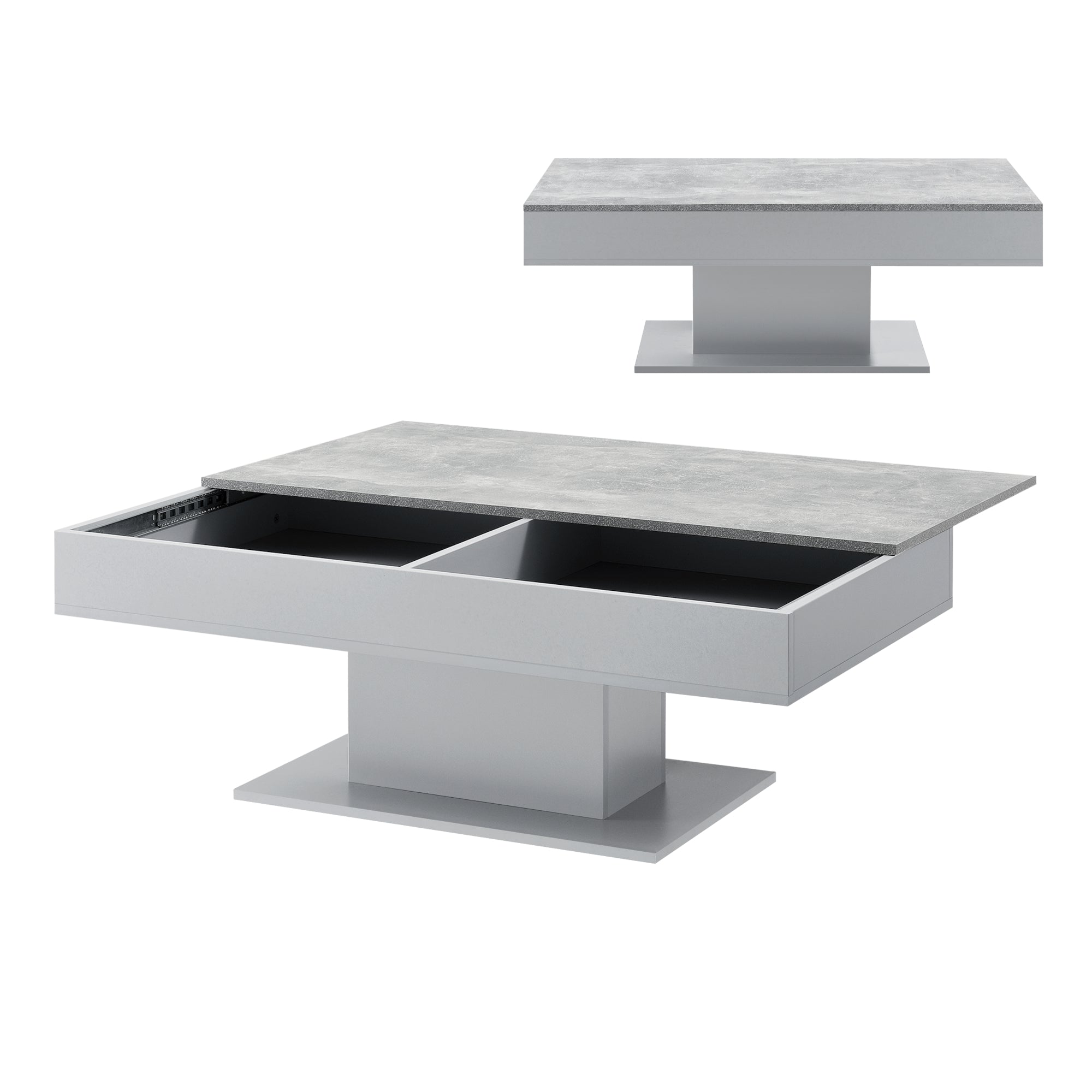 Mesa de centro para salón con 2 compartimentos 110