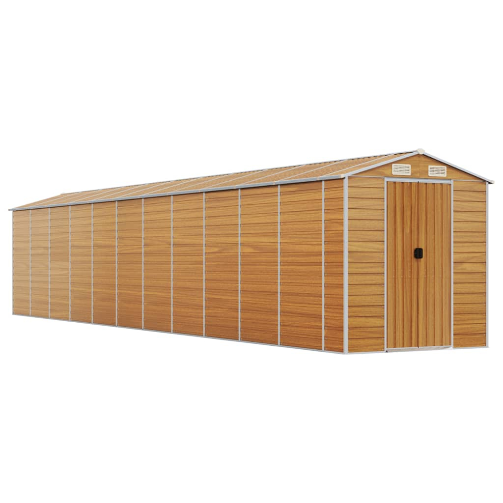 vidaXL caseta de jardín acero galvanizado marrón claro 191x980x198 cm