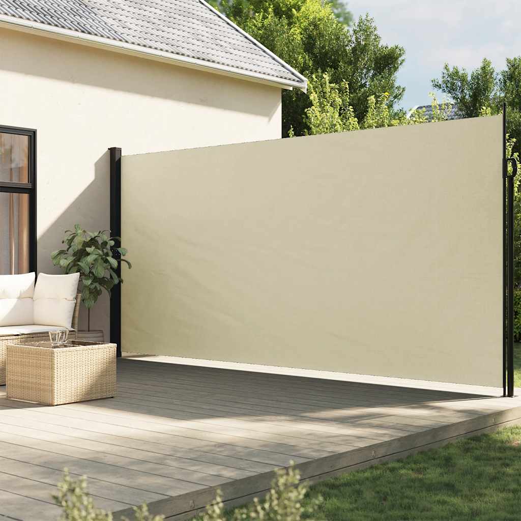 Pantalla de jardín, toldo lateral retráctil crema 200x500 cm ety5595085