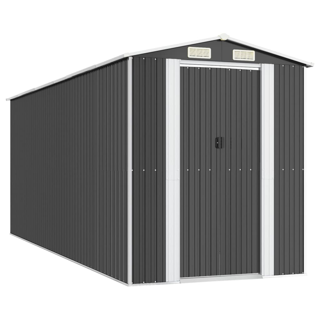 vidaXL cobertizo de jardín acero galvanizado antracita 192x523x223 cm