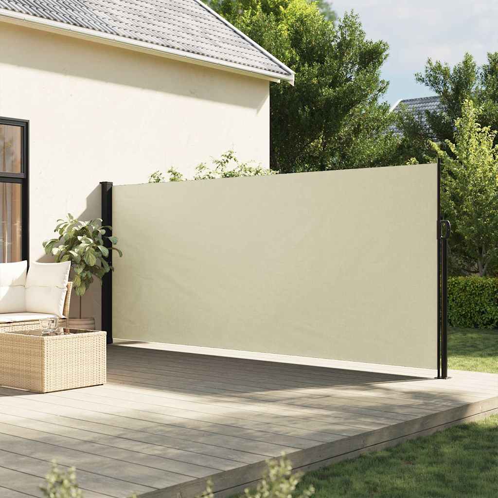 Pantalla de jardín, toldo lateral retráctil crema 160x600 cm ety5821406