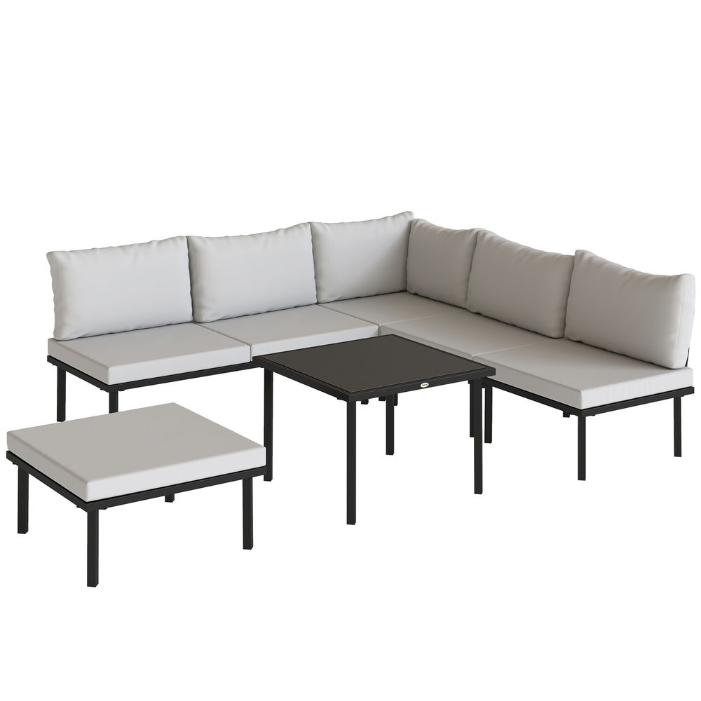 Muebles de jardín 116x60.5x64 cm metal, poliéster color gris Outsunny