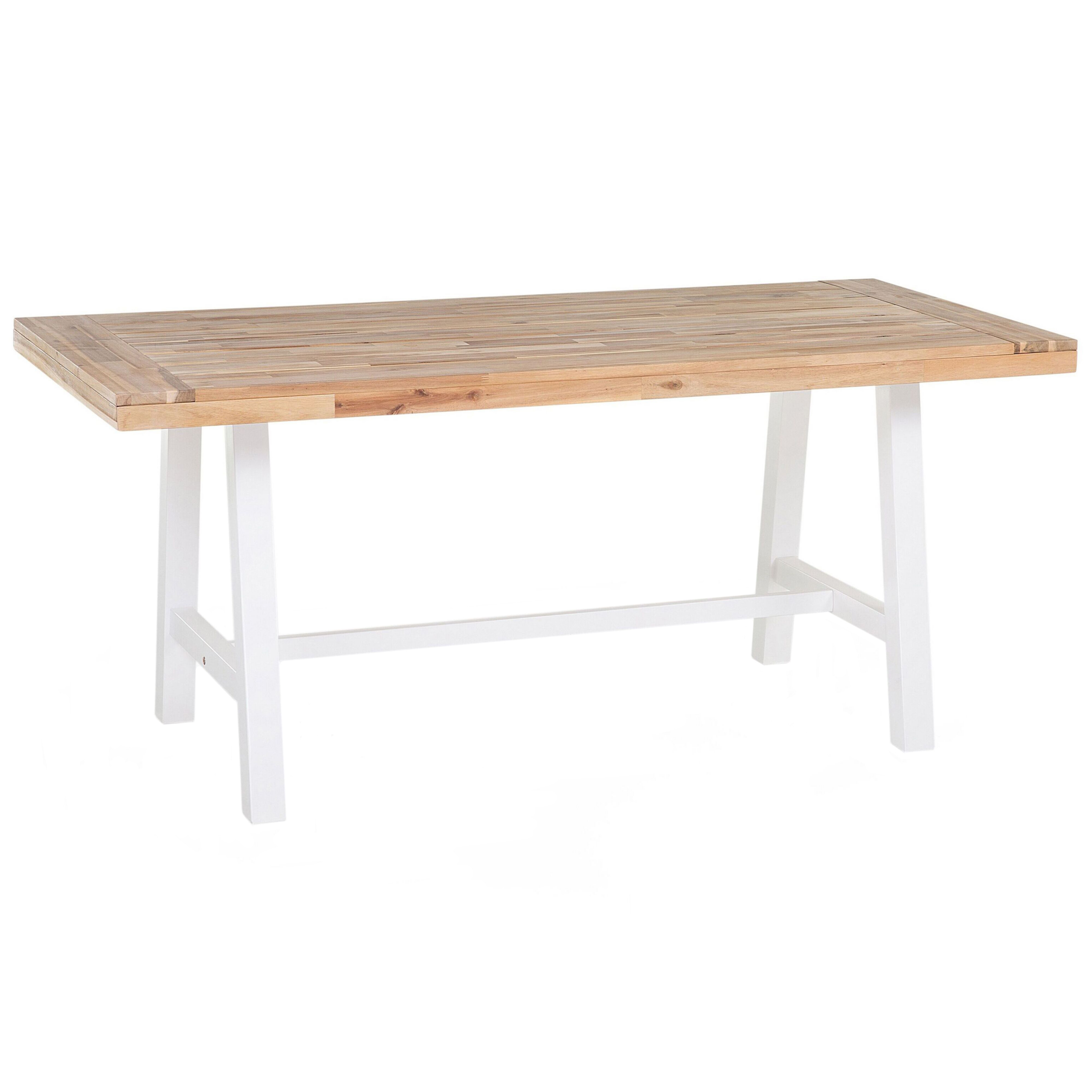 Mesa de jardín scania 170 cm 80 cm madera de acacia blanco