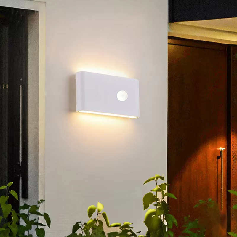 Aplique de pared exterior con sensor 12 w blanco