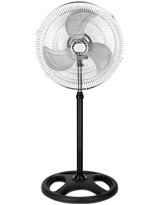 Ventilador de pie 45.7 cm, 70w, 3 velocidades, regulable, negro