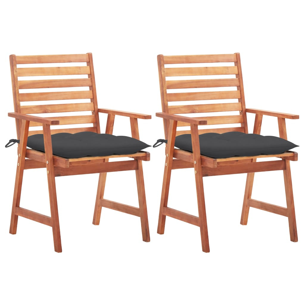 vidaXL sillas comedor de jardín 2 uds madera maciza acacia y cojines
