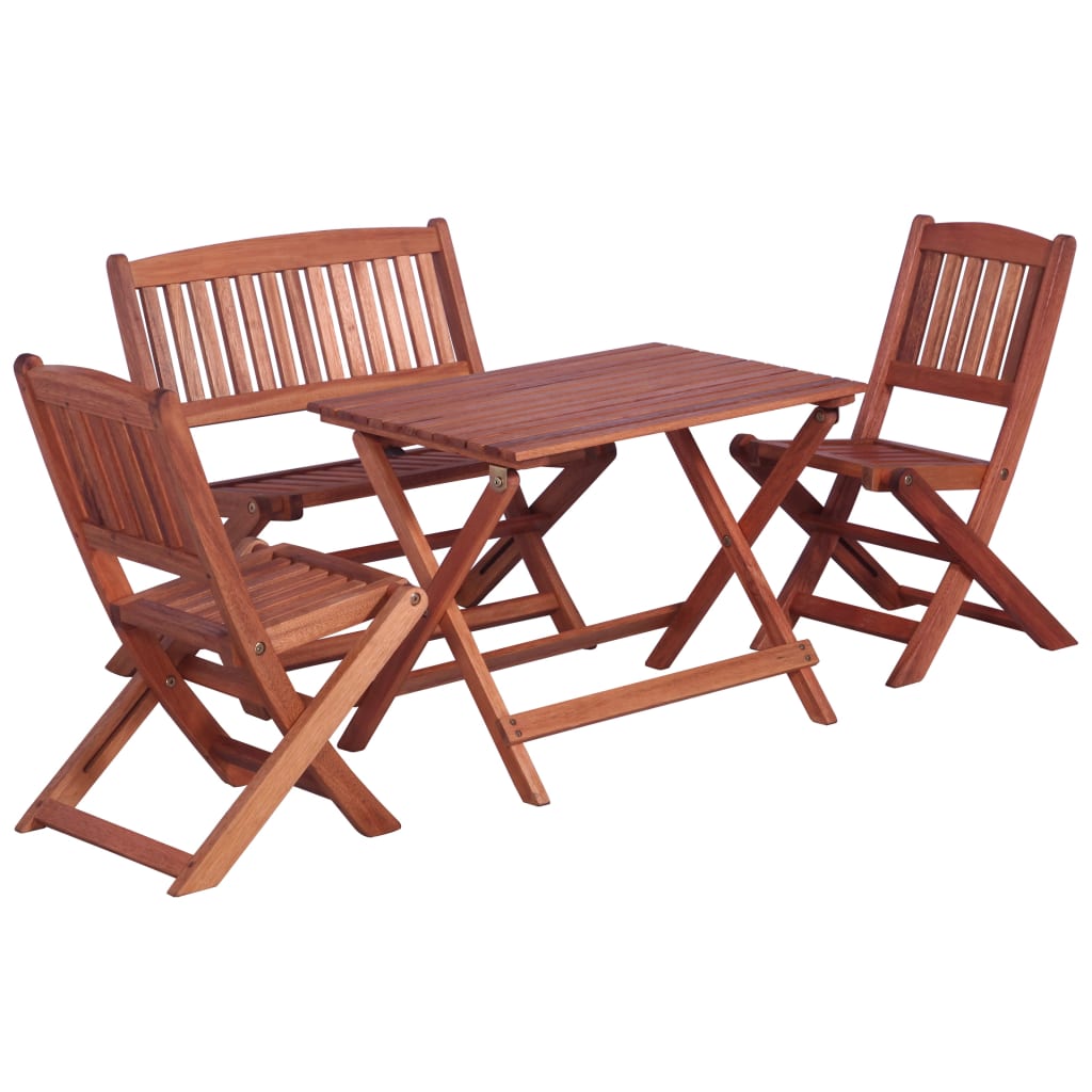 vidaXL comedor de jardín para niños 4 pzas madera maciza de eucalipto
