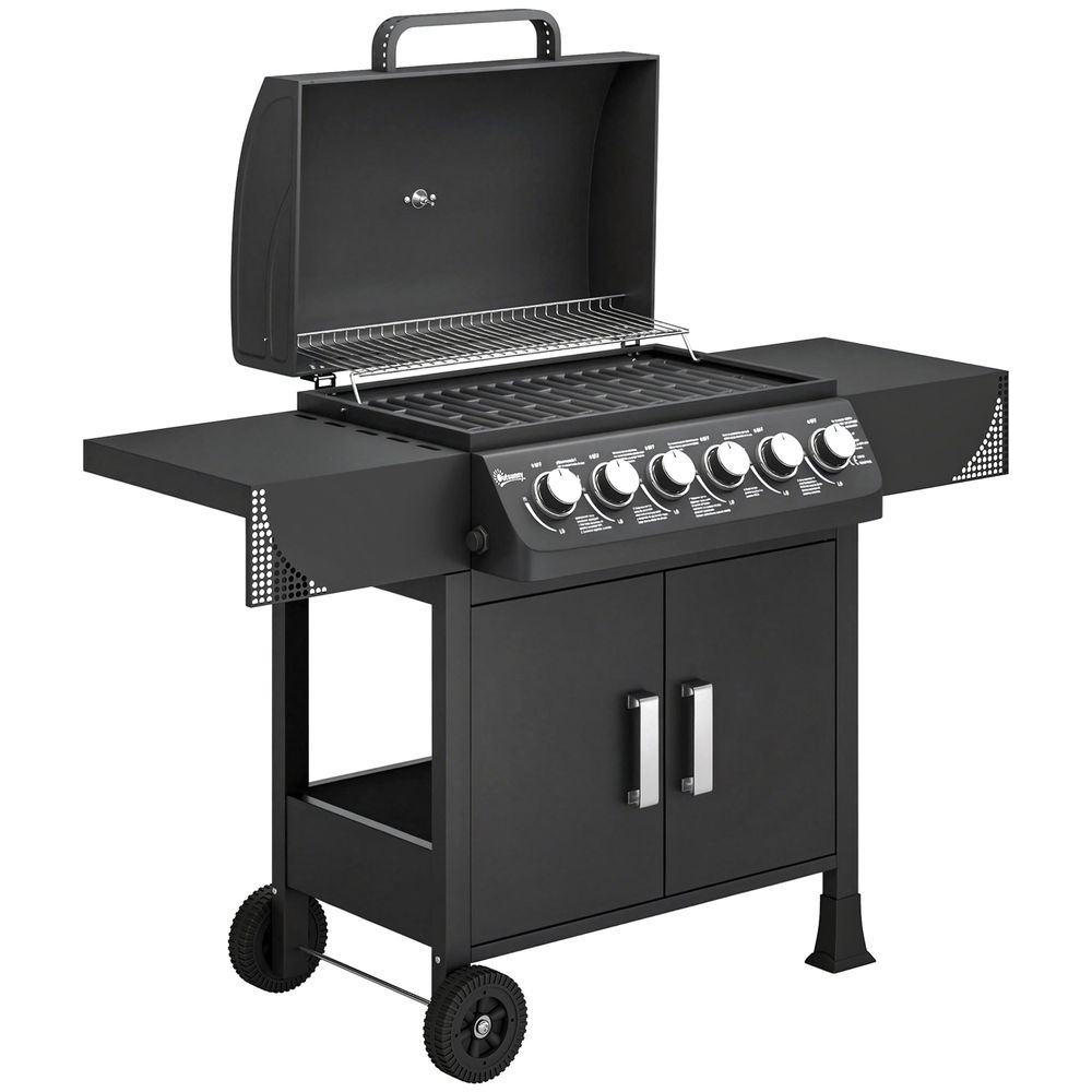 Barbacoa de gas 135x51x101 cm metal, acero inoxidable 846-266V40BK