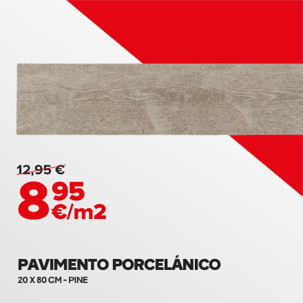 Pavimento porcelánico pine greige 20 x 80 cm
